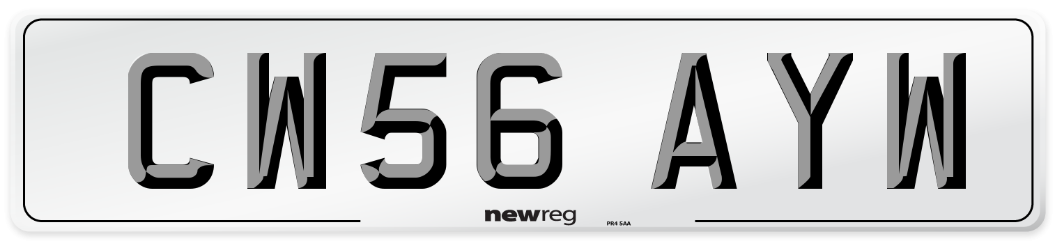 CW56 AYW Number Plate from New Reg